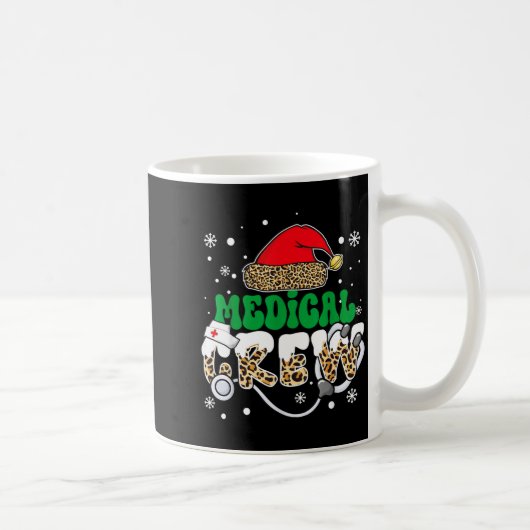 Medical Crew Nurse Leopard Santa Hat Stethoscope C Kaffeetasse (Rechts)