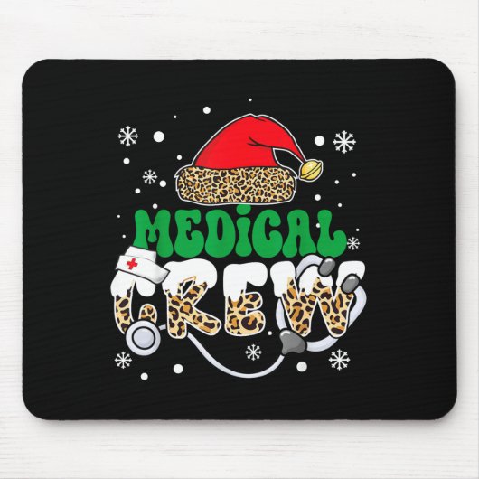 Medical Crew Nurse Leopard Santa Hat Stethoscope C Mousepad (Vorne)