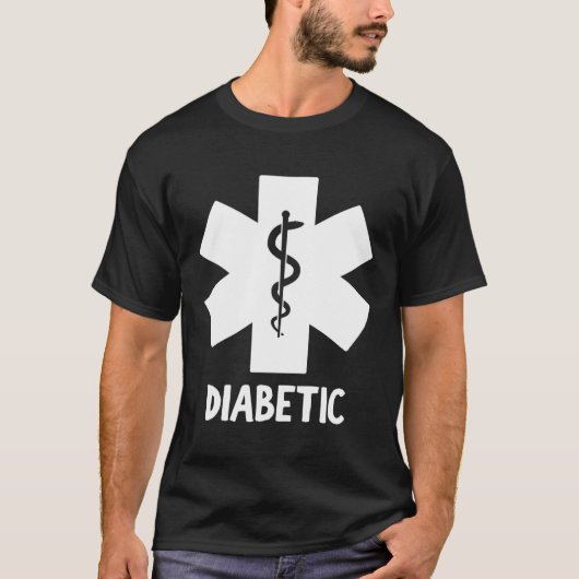 Medical DIABETIC ALERT Diabetes T-Shirt (Vorderseite)