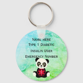 Medical Diabetic ID Alert Personalized Type 1 or 2 Schlüsselanhänger