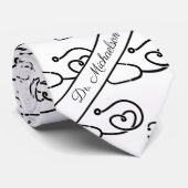 Medical Doctor Name Stethoscope Pattern Physician Krawatte (Gerollt)