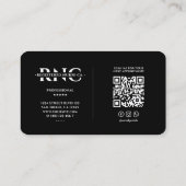 Medical Doctor Nurse Elegant Black Silver Caduceus Visitenkarte (Rückseite)