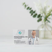 Medical Doctor Smiling | Health Care Services Logo Visitenkarte (Stehend Vorderseite)