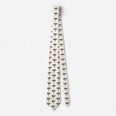 Medical Elegance Gold Caduceus Black Wings Muster Krawatte (Vorderseite)