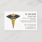 Medical Elegant Gold Caduceus Classy Black Wings Terminkarte (Vorderseite)