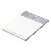 Medical Elegant Gold Caduceus White Wings Notizblock (Rotiert)