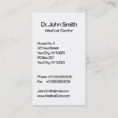 Medical Elegant Gold Caduceus Wings Classy Visitenkarte (Rückseite)