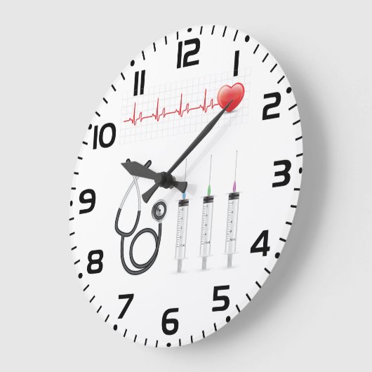 Medical Equipment Heartbeat Healthcare Große Wanduhr (Winkel)