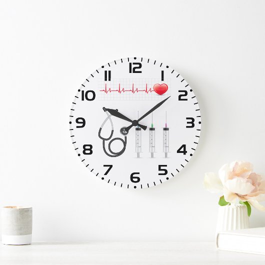 Medical Equipment Heartbeat Healthcare Große Wanduhr