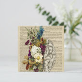 medical floral brain anatomy poster menükarte (Stehend Vorderseite)