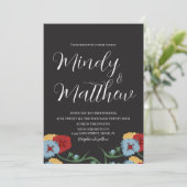 Medical Folk Florals Wedding Invitation Einladung (Stehend Vorderseite)