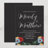 Medical Folk Florals Wedding Invitation Einladung (Vorne/Hinten)