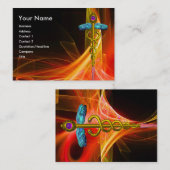 MEDICAL GOLD CADUCEUS Orange Yellow Red Light Wave Visitenkarte (Vorne/Hinten)