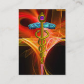 MEDICAL GOLD CADUCEUS Orange Yellow Red Light Wave Visitenkarte (Rückseite)