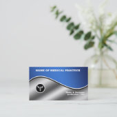 Medical Hospital blau silber chic caduceus stilvol Visitenkarte (Stehend Vorderseite)