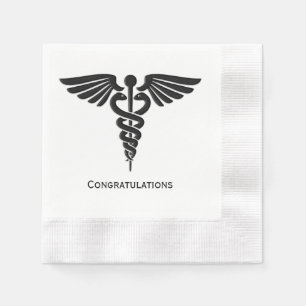 Medical Insignia Caduceus Herzlichen Glückwunsch Serviette