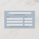 Medical Light Blue Gold Caduceus Fine Beruflich Terminkarte (Rückseite)