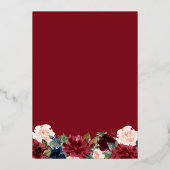 Medical Marsala Burgundy Bloral Graduation Party Folieneinladung (Rückseite)