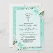 Medical Nursing School Grad Party Aquamarin Einladung (Vorderseite)