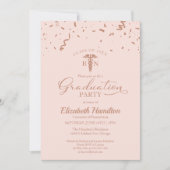 Medical Nursing School Grad Party Rose Gold Einladung (Vorderseite)