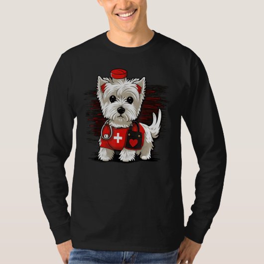 Medical Nursing West Highland White Terrier on Nur T-Shirt (Vorderseite)