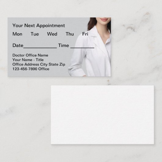 Medical Office Simple Appointment Cards Terminkarte (Vorne/Hinten)
