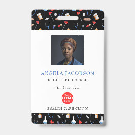 Medical Pattern Registered Nurse Healthcare Logo Ausweis