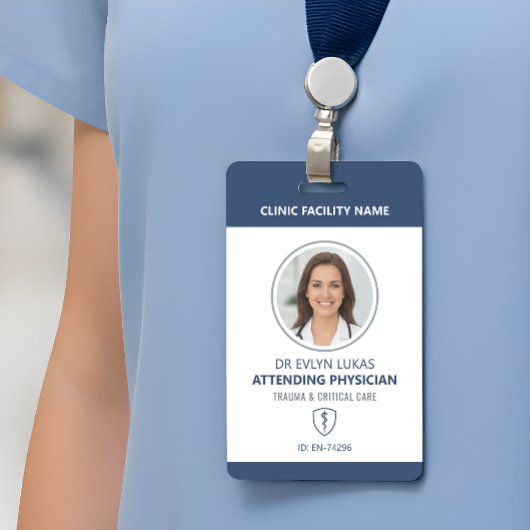 Medical Photo ID Navy Blue Ausweis