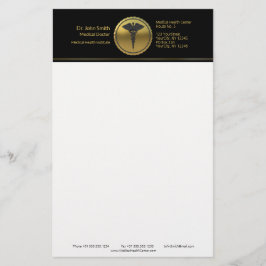 Medical Professional 3D Gold Caduceus Emblem Briefpapier