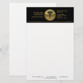 Medical Professional 3D Gold Caduceus Emblem Briefpapier (Vorne/Hinten)