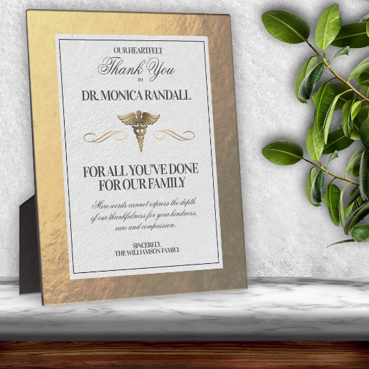Medical Professional Personalized Thank You Plate Fotoplatte