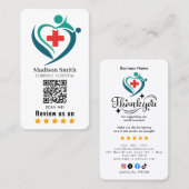 medical review QR Code Business Card Visitenkarte (Vorne/Hinten)
