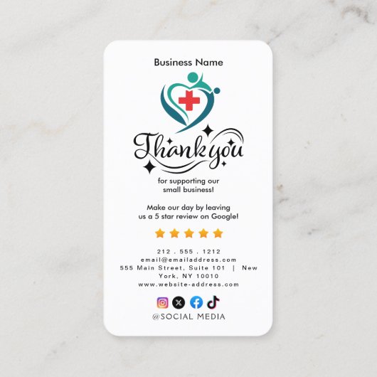 medical review QR Code Business Card Visitenkarte (Rückseite)