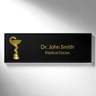 Medical Schlange Bowl Classy Hygieia Gold Caduceus Namenschild