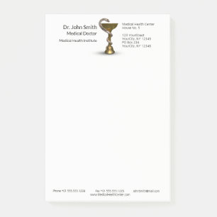 Medical Schlange Bowl Hygieia White Caduceus Bronz Post-it Klebezettel