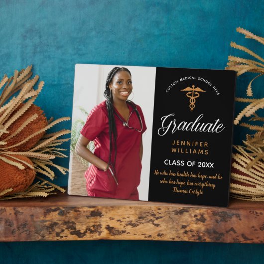 Medical School Graduate Inspiration Quote Foto Fotoplatte (Seite)