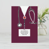 Medical School Graduation Party Einladung (Stehend Vorderseite)