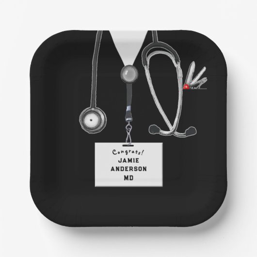 Medical School Graduation Party Paper Plate Pappteller (Vorderseite)
