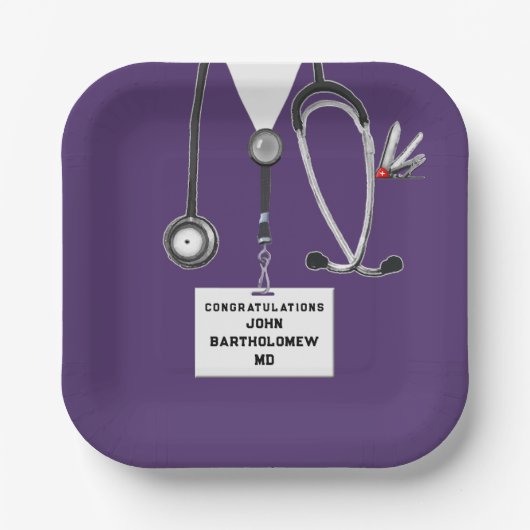 Medical School Graduation Party Pappteller (Vorderseite)