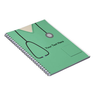 Medical Scrubs Doctor Nurse Light Green Notebook Notizblock