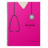 Medical Scrubs Hot Pink Notebook Notizblock (Vorderseite)