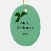 Medical Scrubs Light Green Holly Oval Ornament (Hinten)