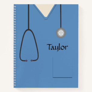 Medical Scrubs Nurse Doctor Blue Notebook Notizblock