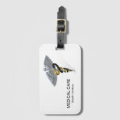 Medical Silver Caduceus Black Gold - Gepäckmarke Gepäckanhänger (Vorderseite Vertikal)
