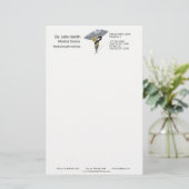 Medical Silver Caduceus Black Gold - Stationery Briefpapier (Stehend Vorderseite)