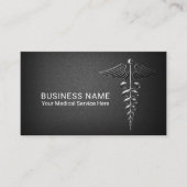Medical Silver Caduceus Elegante Black Health Care Visitenkarte (Vorderseite)