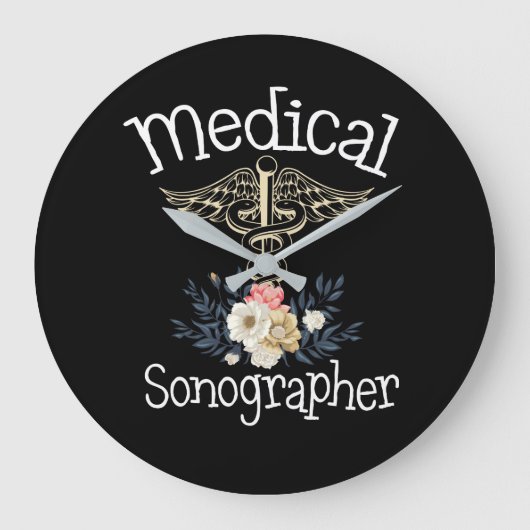 Medical Sonographer Cute Sonography Gift Große Wanduhr (Vorderseite)
