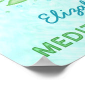 Medical Space Blue Lotus Blume Zen | Name Poster (Ecke)