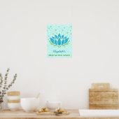 Medical Space Blue Lotus Blume Zen | Name Poster (Küche)