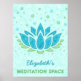 Medical Space Blue Lotus Blume Zen | Name Poster